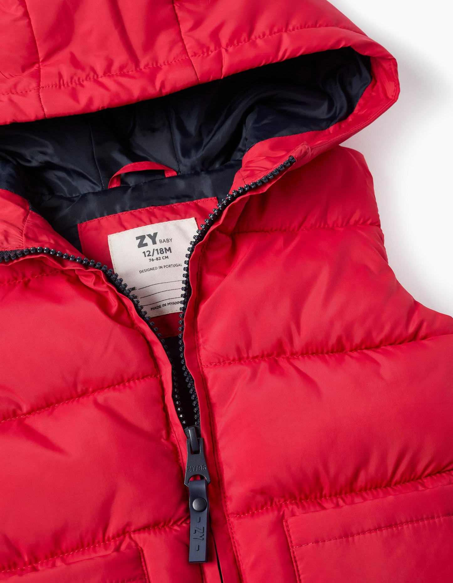 Hooded Padded Gilet for Baby Boys, Red