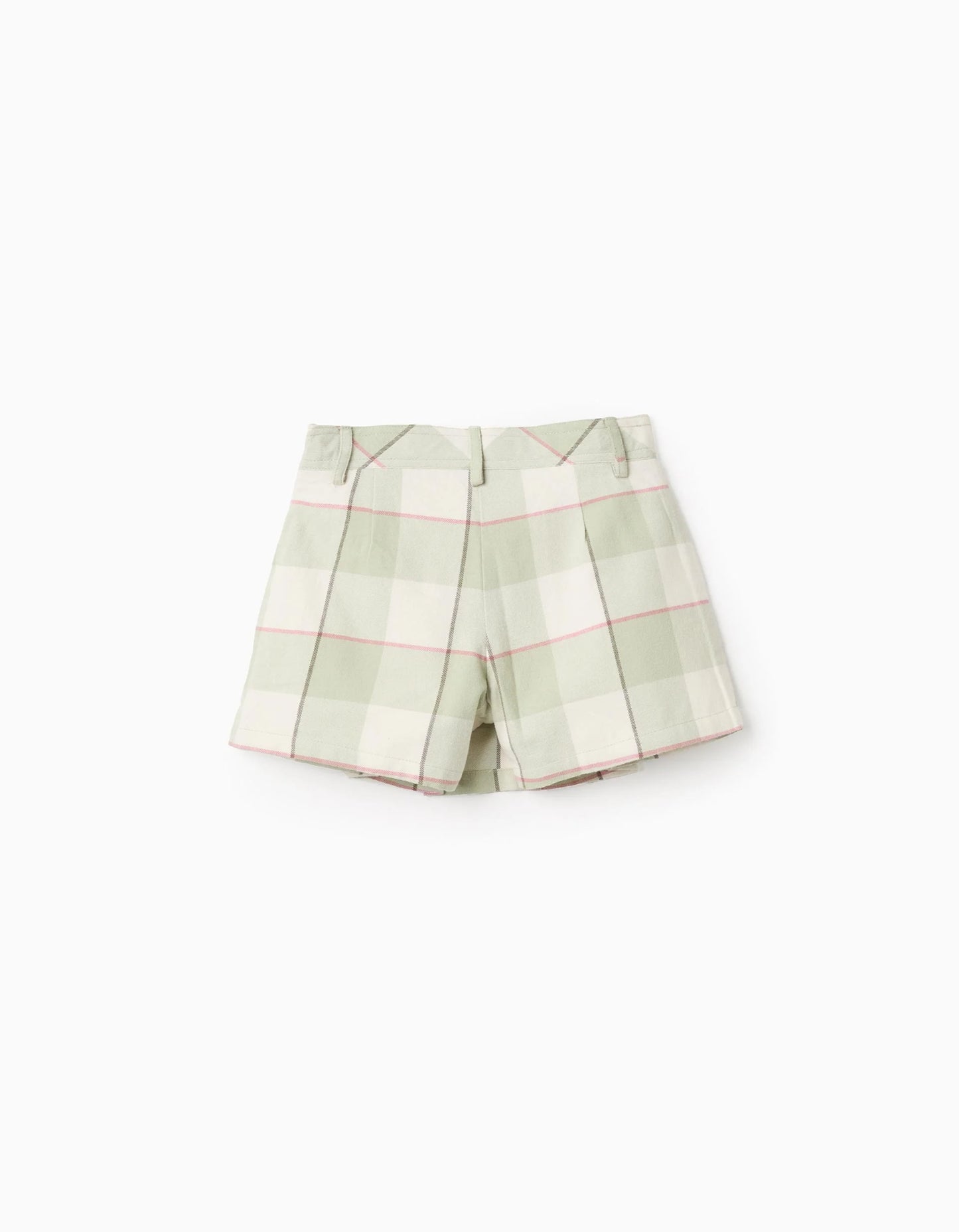 Check Flannel Skort for Girls, Green