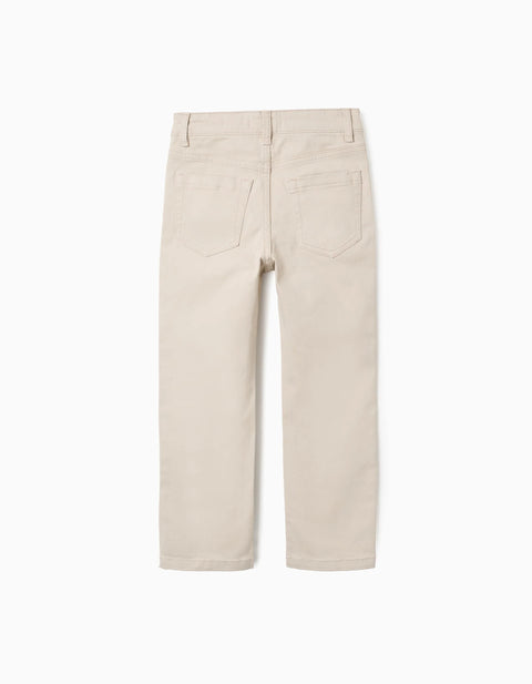 Twill Trousers for Boys 'Slim Fit', Beige