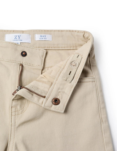Twill Trousers for Boys 'Slim Fit', Beige