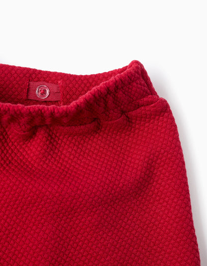 Textured Shorts for Girls, Red