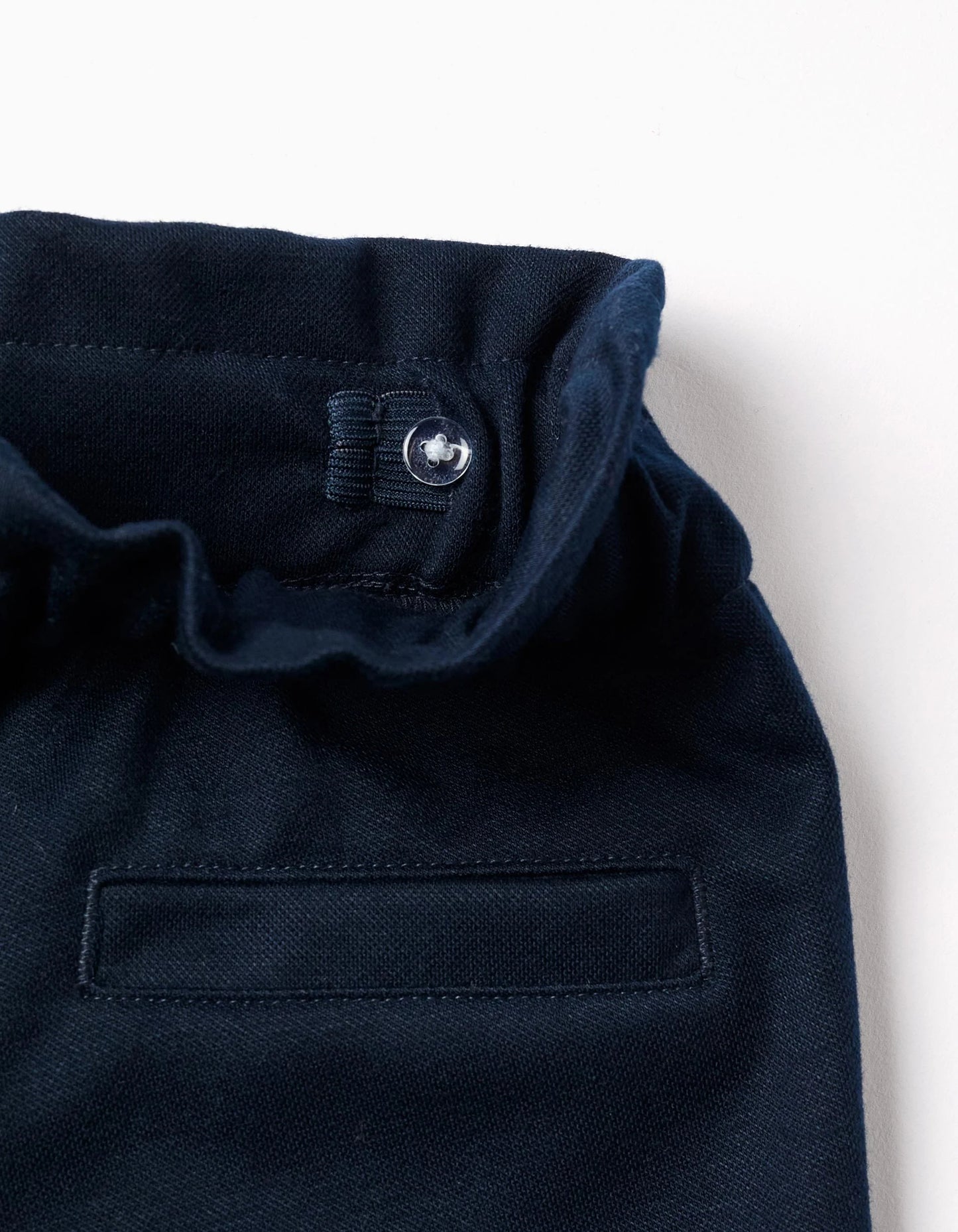 Wide Leg Trousers with Integrated Belt for Girls, Dark Blue