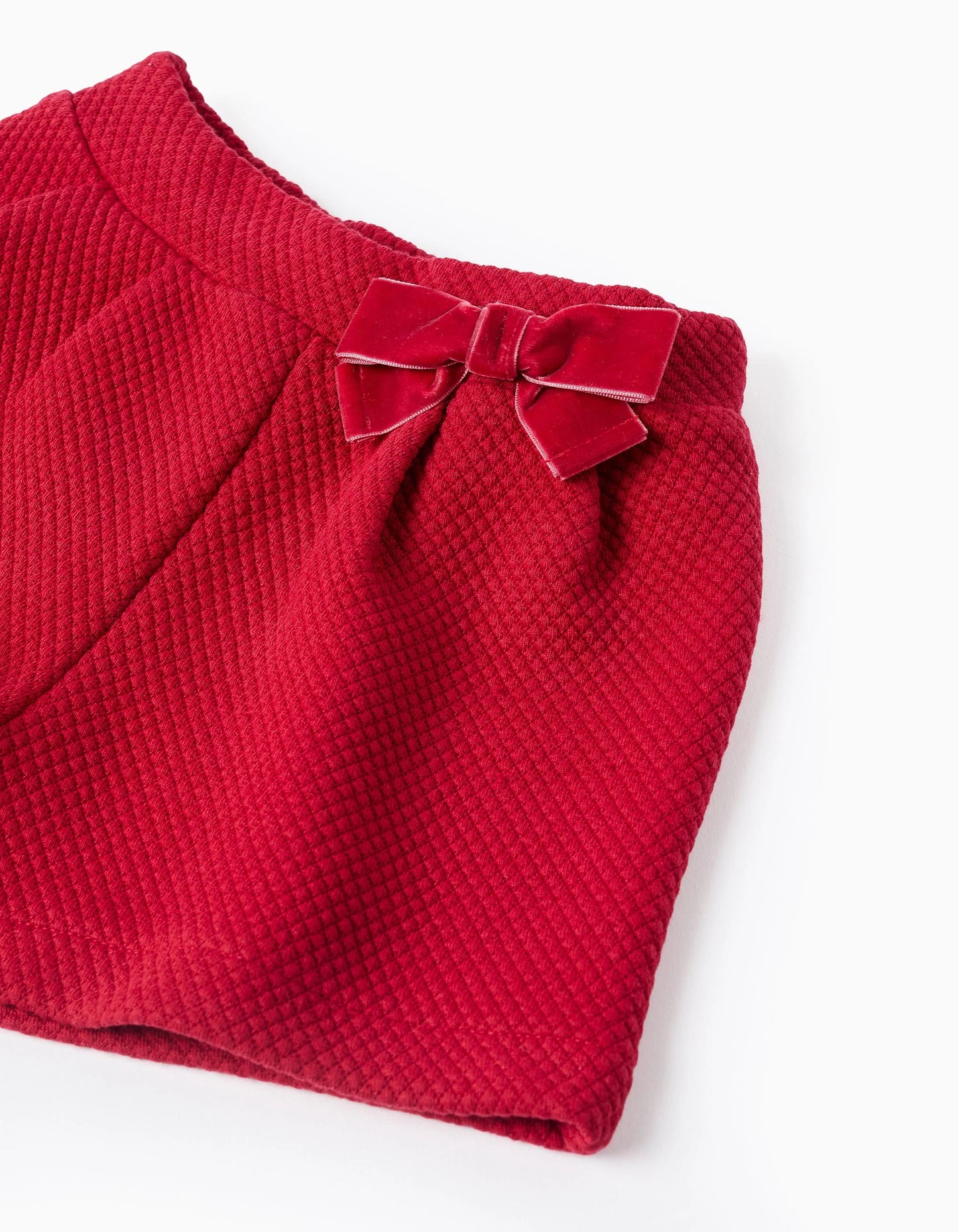 Textured Shorts for Baby Girls, Red