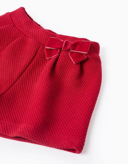 Textured Shorts for Baby Girls, Red