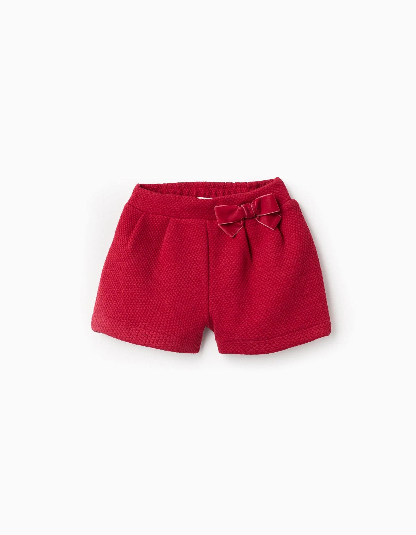 Textured Shorts for Baby Girls, Red