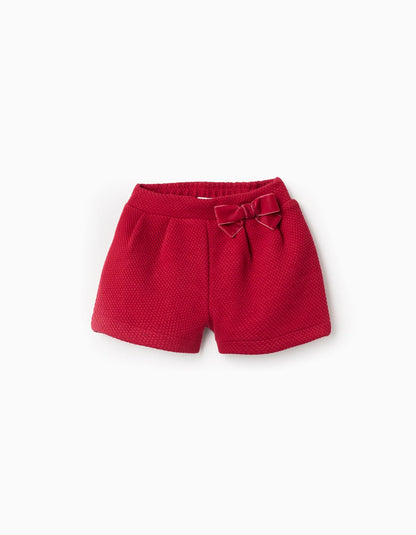 Textured Shorts for Baby Girls, Red