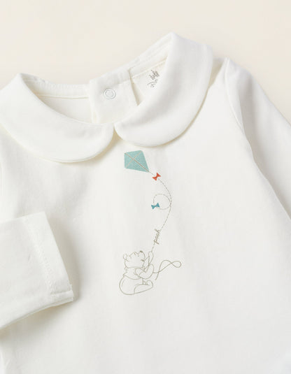 Bodysuit with Peter Pan Collar for Newborns 'Winnie the Pooh', White