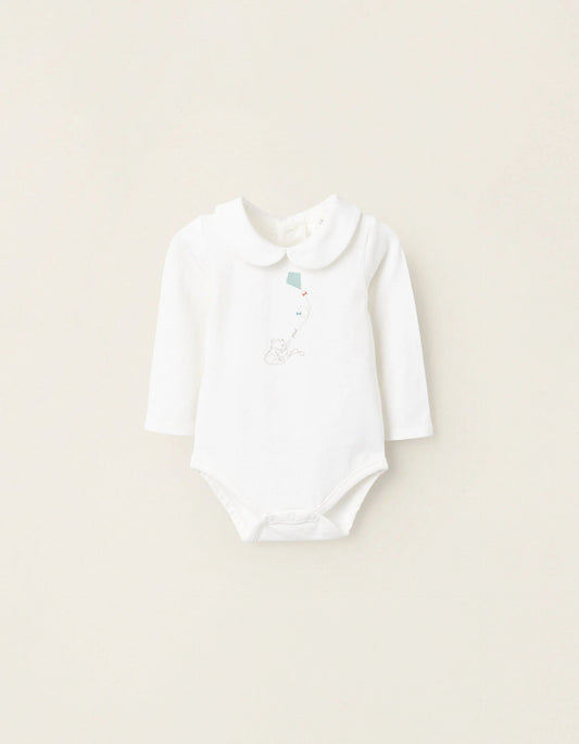 Bodysuit with Peter Pan Collar for Newborns 'Winnie the Pooh', White