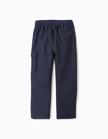 Chevron Interlock Trousers for Boys 'Straight', Dark Blue