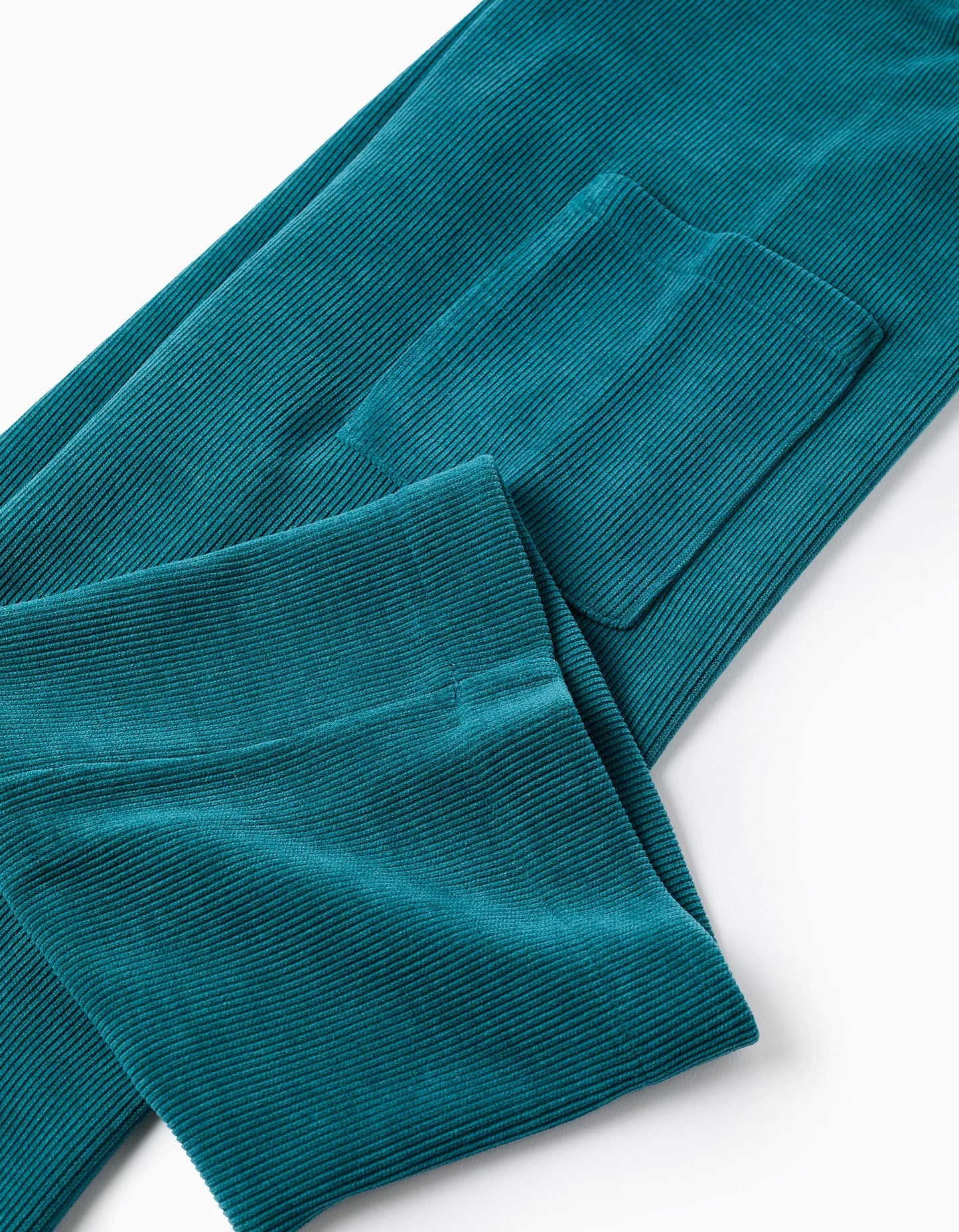 Interlock Knit Dungarees with Patch Pockets for Girls, Blue