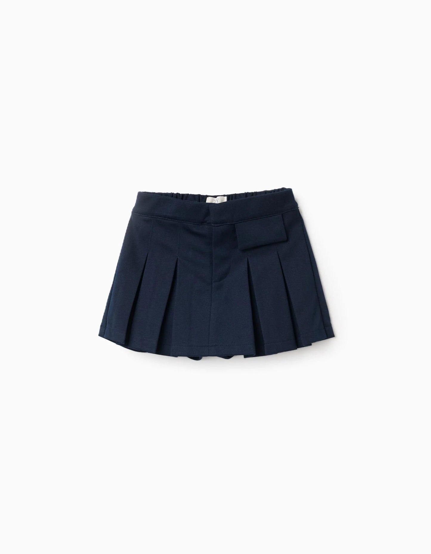 Knitted Pleated Skort for Girls, Dark Blue