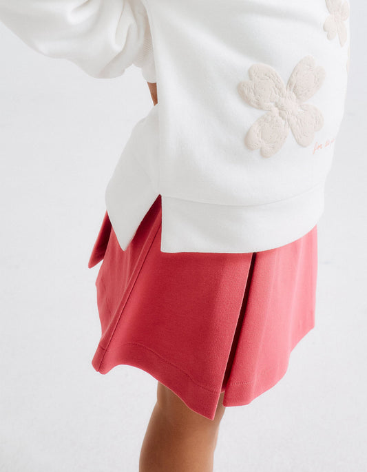 Roma Knit Pleated Skirt for Girls, Pink