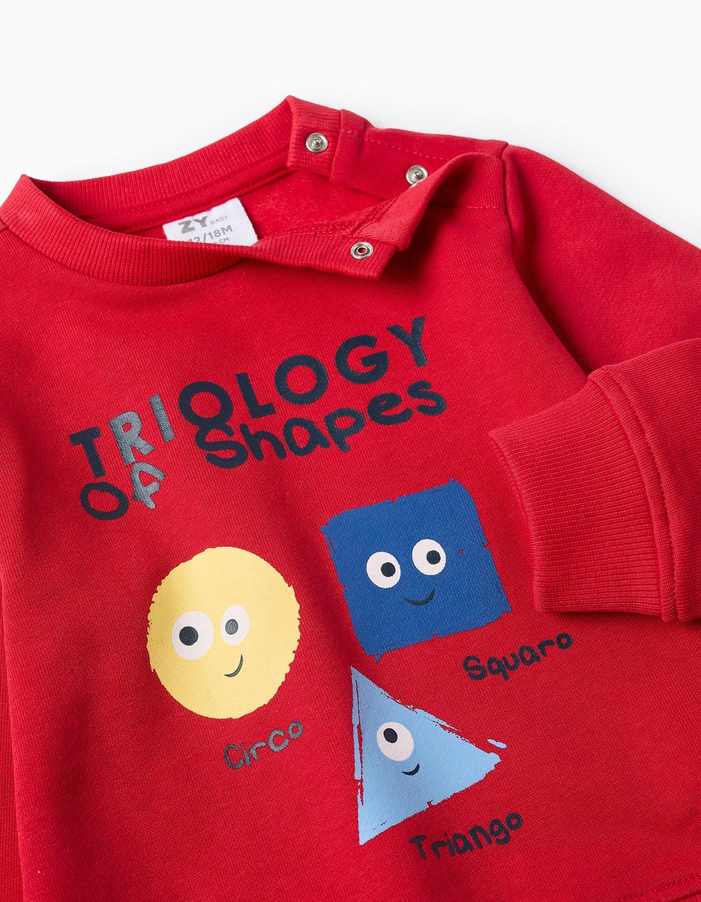 Carded Tracksuit for Baby Boys 'Shapes', Red/Grey
