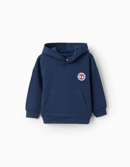 Hooded Sweatshirt for Baby Boys 'Spidey', Dark Blue