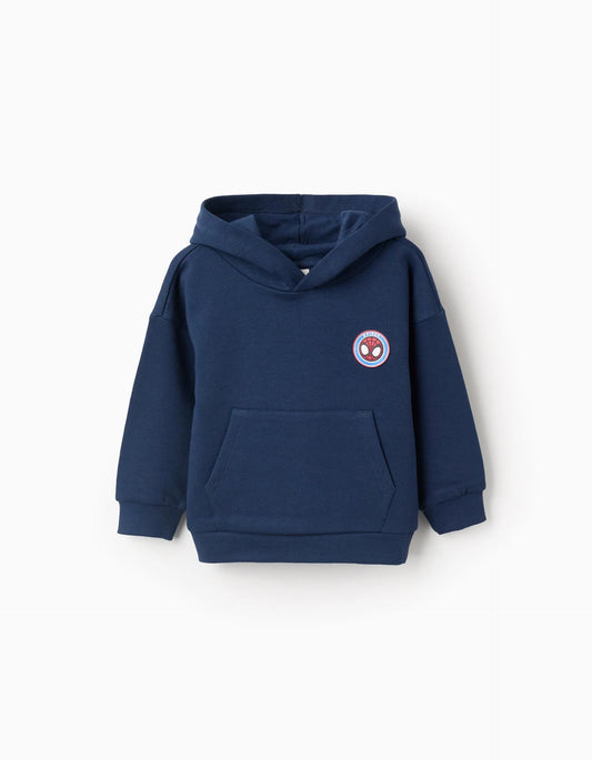 Hooded Sweatshirt for Baby Boys 'Spidey', Dark Blue