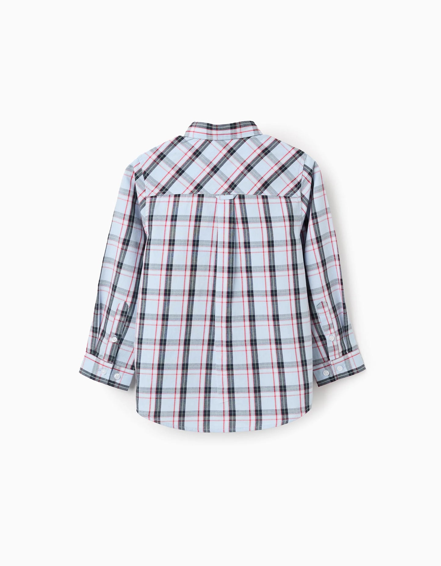 Cotton Shirt with Check for Boys, Blue/Red/Black/Green