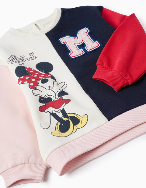 Cotton Tracksuit with Colour Block for Baby Girls 'Minnie', Pink