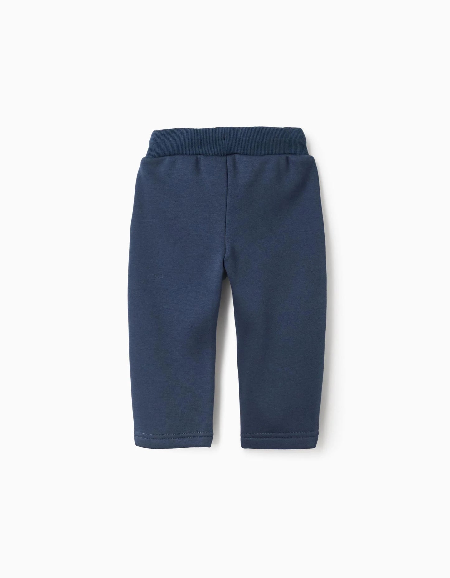 Brushed joggers with print for baby boys, dark blue
