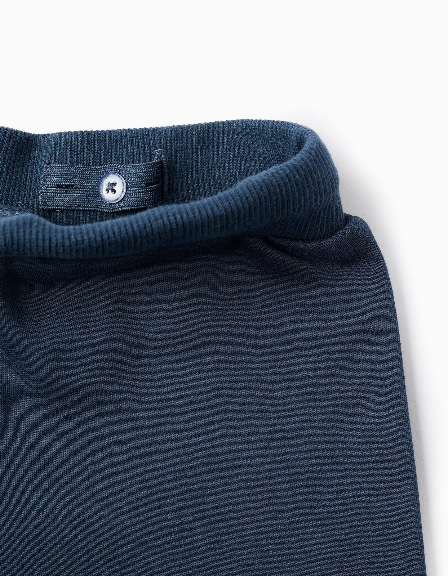 Brushed joggers with print for baby boys, dark blue