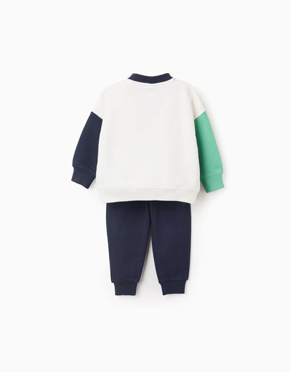 Cotton Tracksuit for Baby Boys 'Mickey', Blue/White/Green