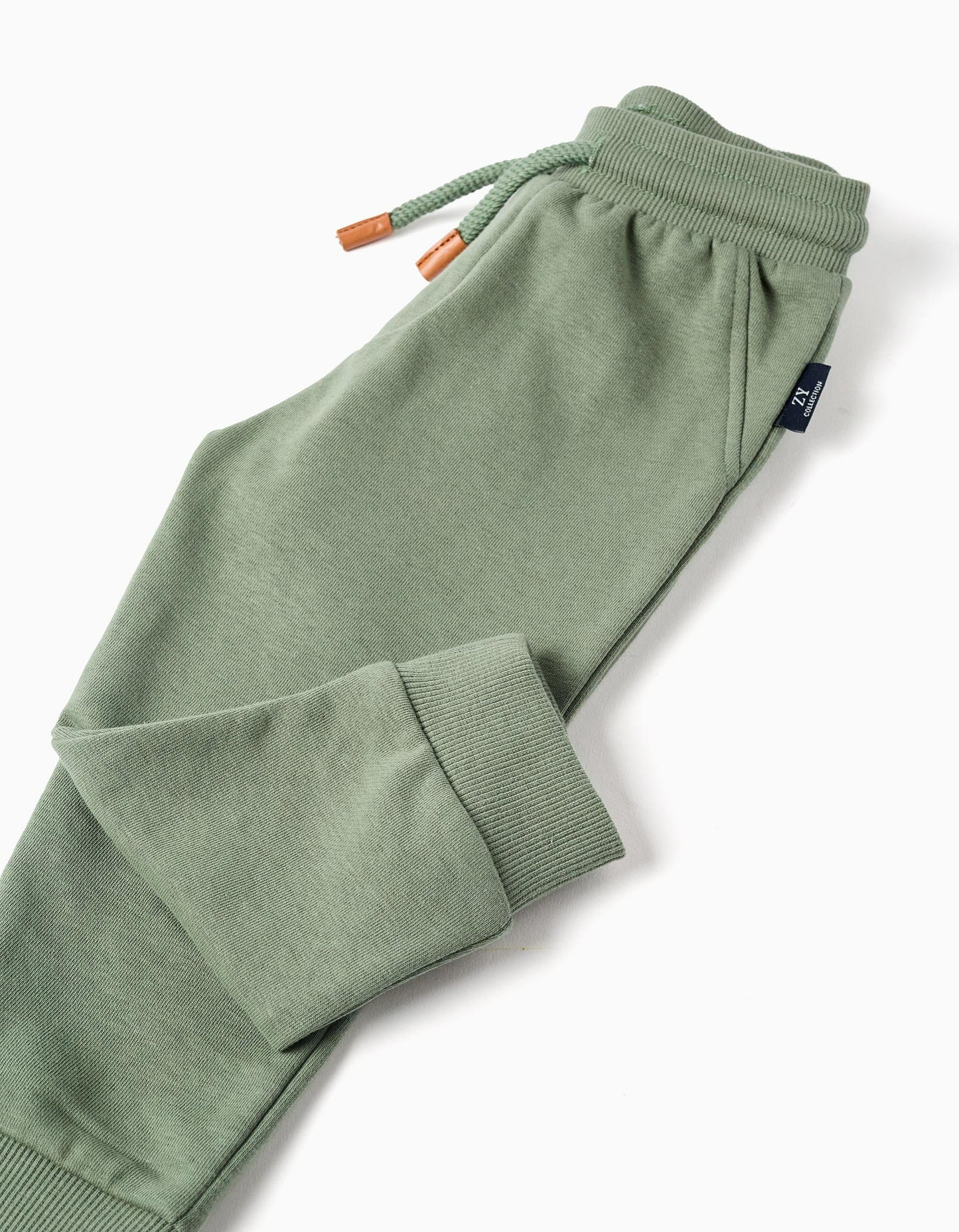Joggers with Ribbed Waist for Baby Boys, Green