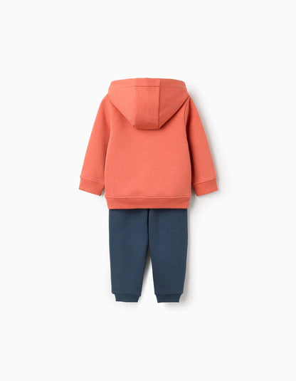 3-piece set with fox print for baby boys, orange/white/blue