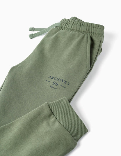 Drawstring Joggers for Boys 'ZY Archives' , Green