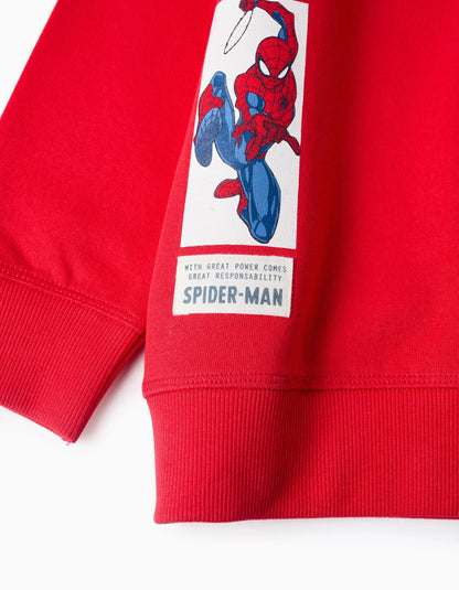 Cotton Sweatshirt for Boys 'Spider-Man', Red