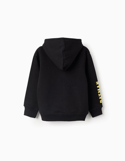 Hooded Sweatshirt with Kangaroo Pocket for Boys 'Batman' , Black