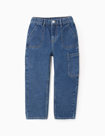 Cargo Jeans in Cotton for Boys 'Baggy Fit', Blue