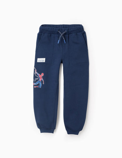 Brushed Joggers for Boys 'Spiderman', Dark Blue
