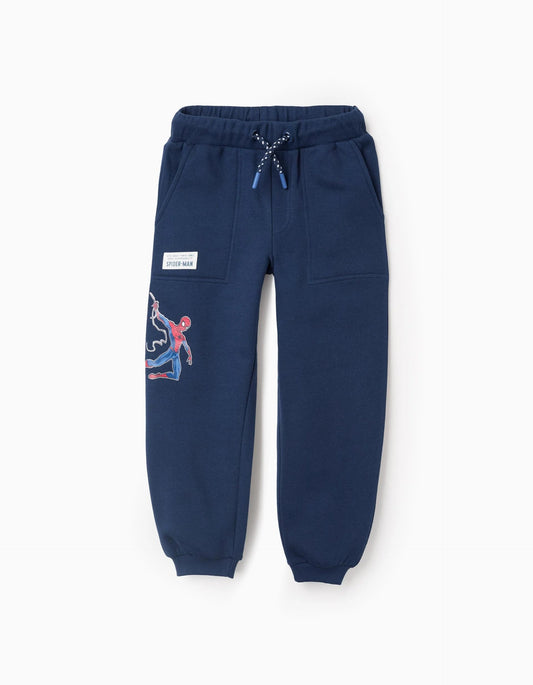 Brushed Joggers for Boys 'Spiderman', Dark Blue