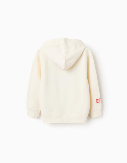 Hooded Sweatshirt with Print for Boys 'Avengers', White