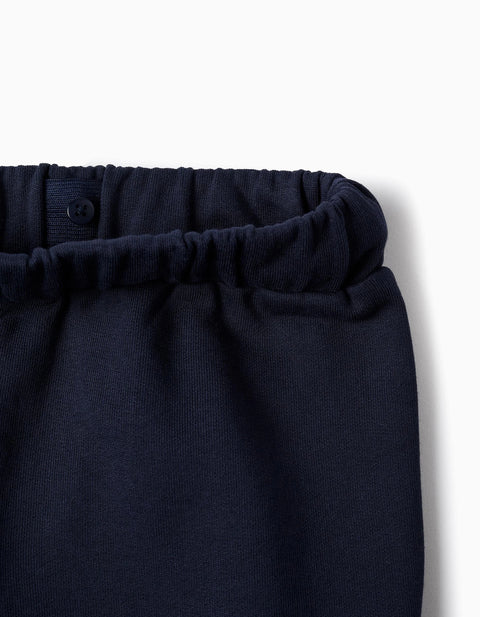 Wide Leg Cotton Joggers Trousers for Girls 'Minnie', Dark Blue
