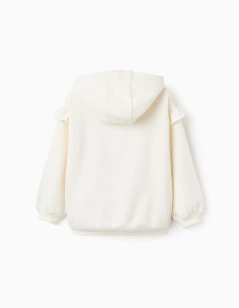 Hooded Sweatshirt with Sequins for Girls 'Stitch', Beige