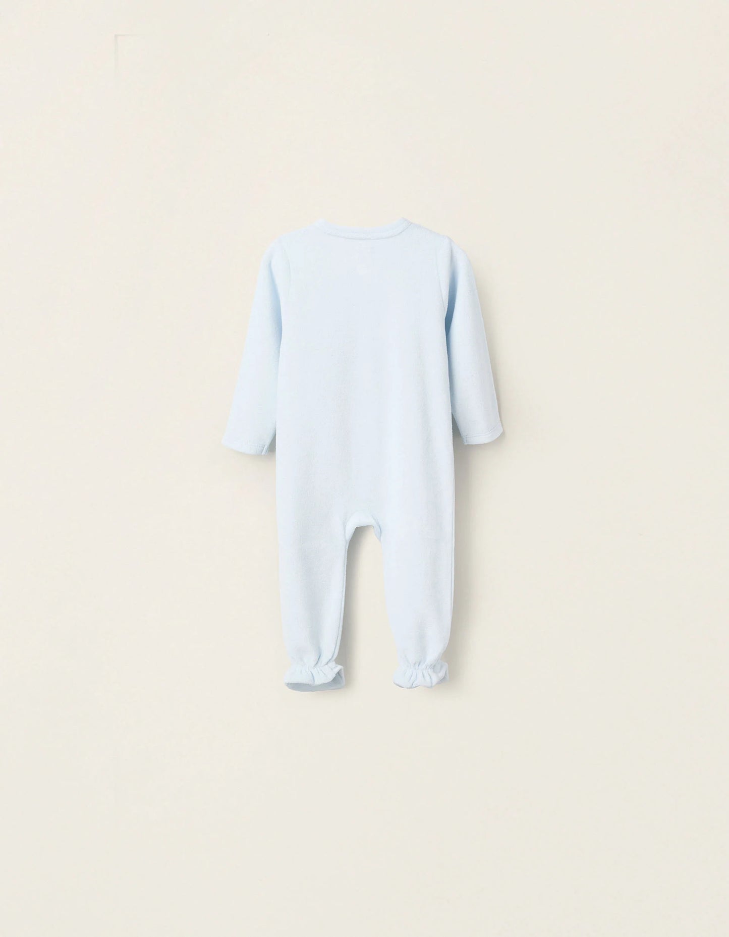 Velour Sleepsuit for Baby Boys 'Family Love', Light Blue