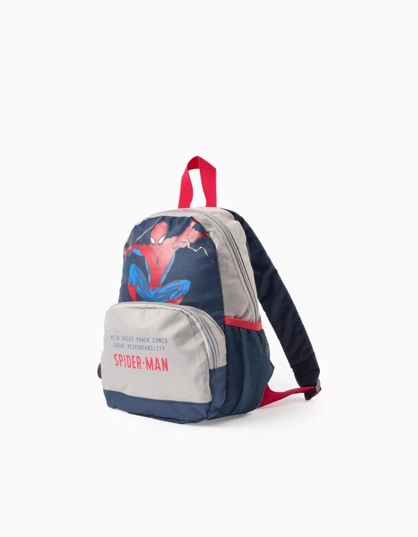 Backpack with Side Pockets for Babies and Boys 'Spiderman', Blue/Grey