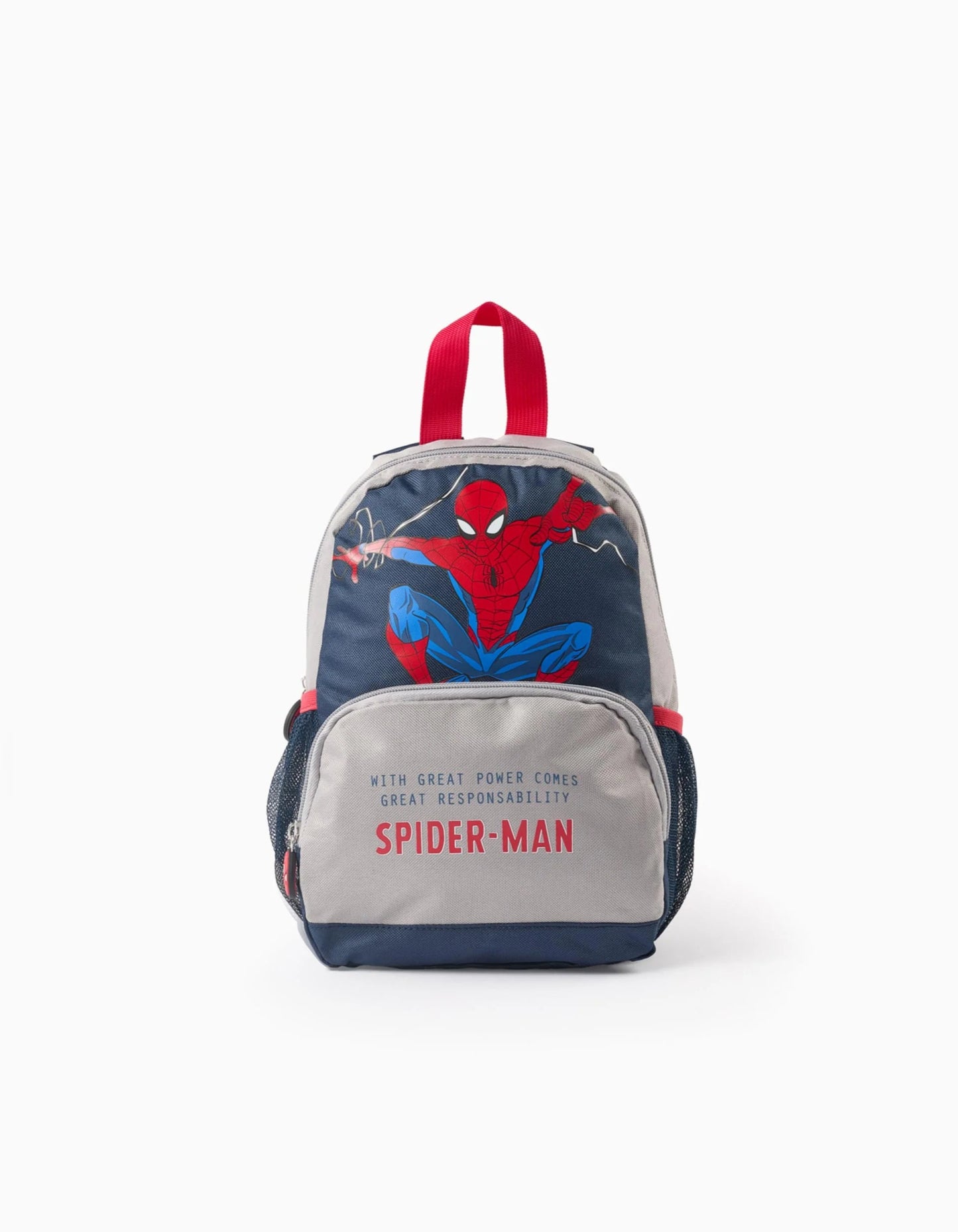 Backpack with Side Pockets for Babies and Boys 'Spiderman', Blue/Grey