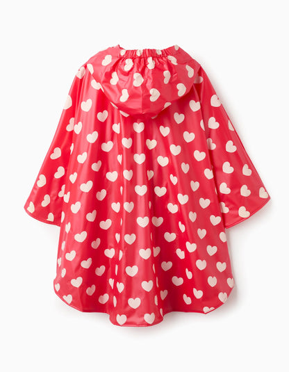 Waterproof Hooded Poncho for Girls 'Minnie', Red