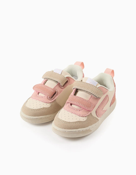 Touch-fastening Trainers for Baby Girls 'ZY Move', Beige/Pink