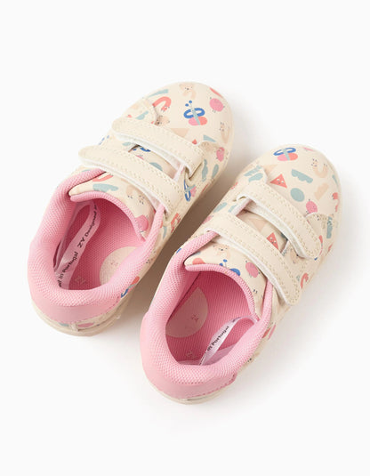 Trainers with Pattern and Touch-fasteners for Baby Girls, Beige/Pink