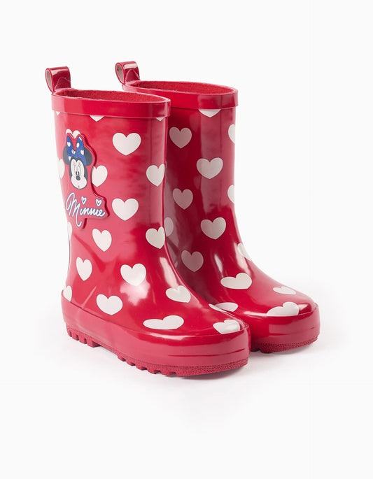 Wellies with Heart Pattern for Baby Girls 'Minnie', Red