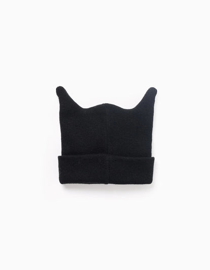 Batman cotton beanie with ears for boys, black