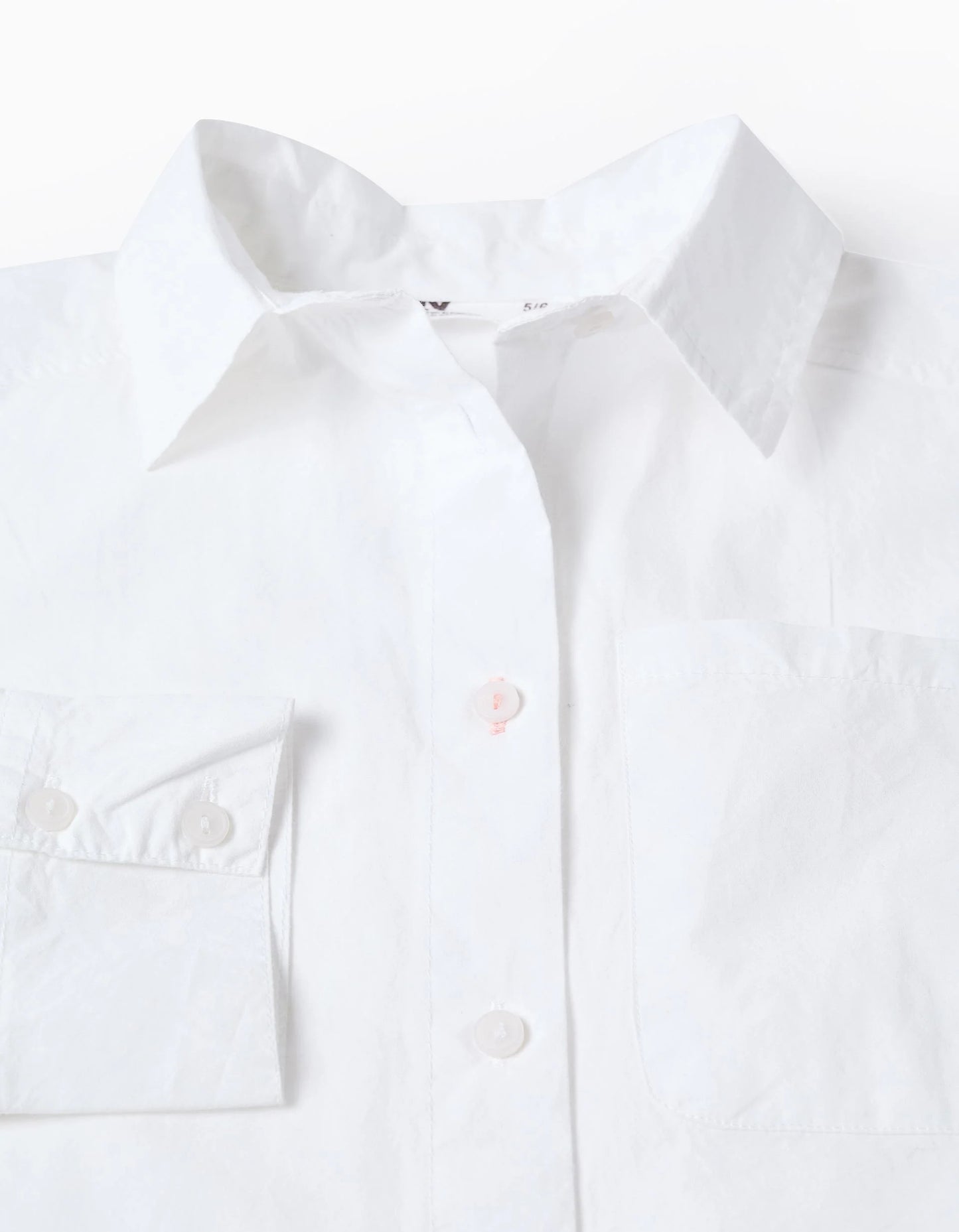 Asymmetrical Cotton Shirt for Girls, White