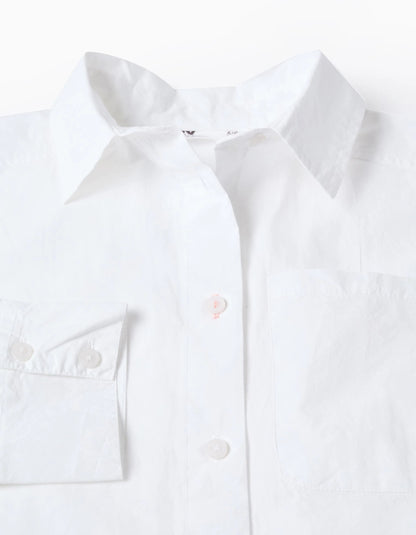 Asymmetrical Cotton Shirt for Girls, White