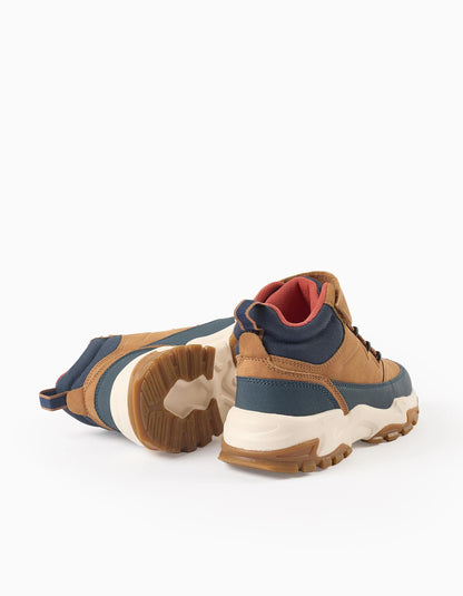 Superlight Runner Mountain Boots for Boys, Camel/Blue