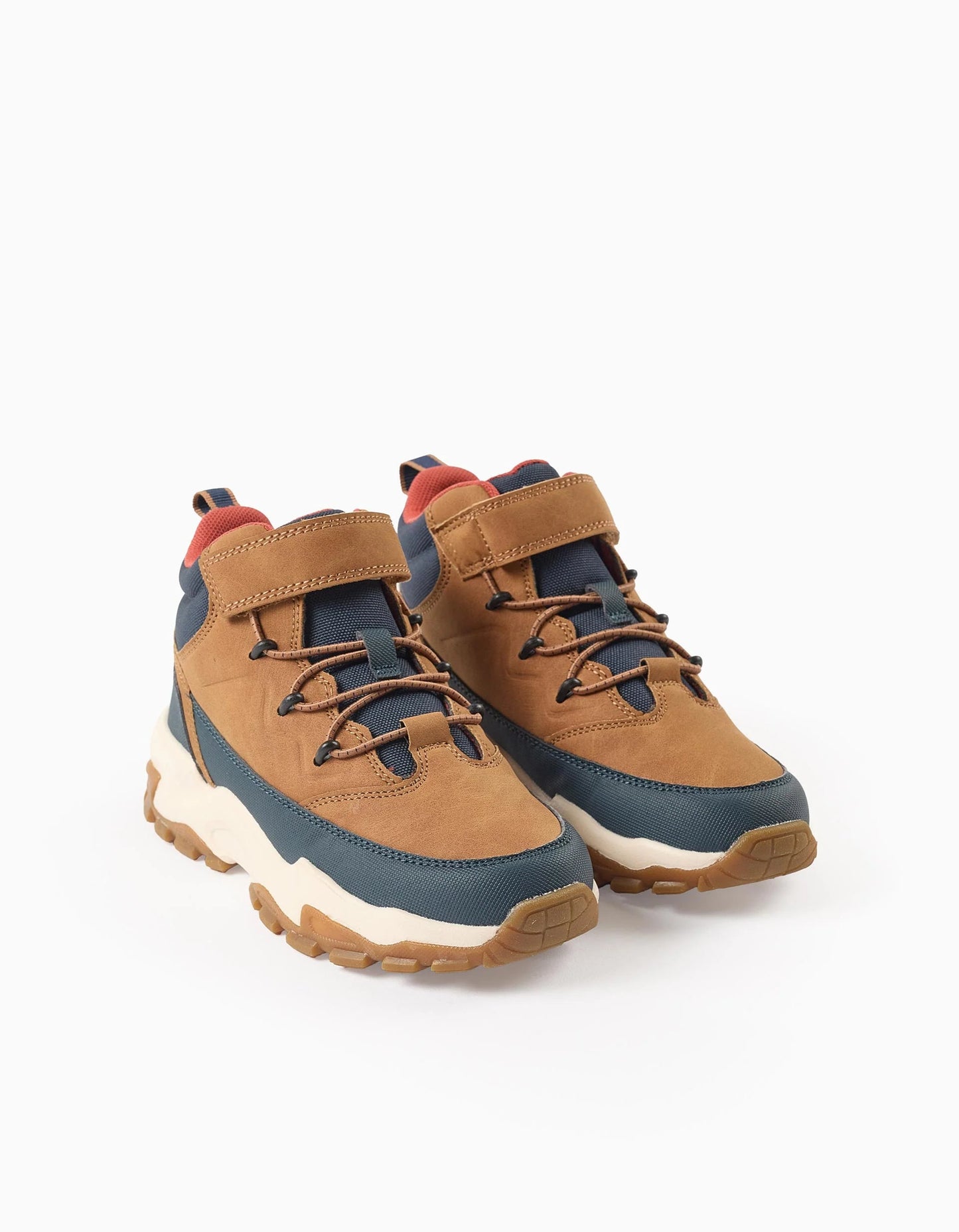 Superlight Runner Mountain Boots for Boys, Camel/Blue