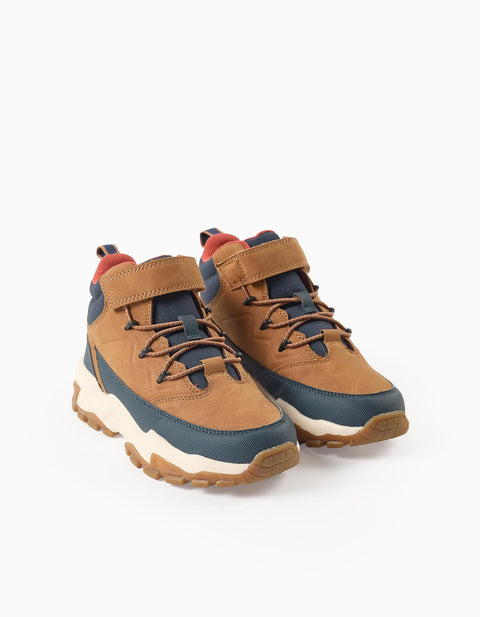 Superlight Runner Mountain Boots for Boys, Camel/Blue
