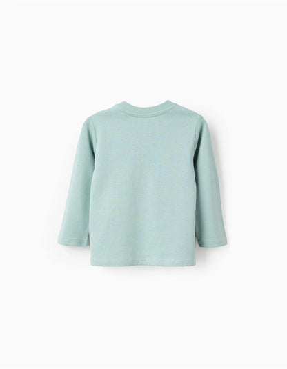 Long Sleeve Cotton T-Shirt for Baby Boys 'Snail', Green