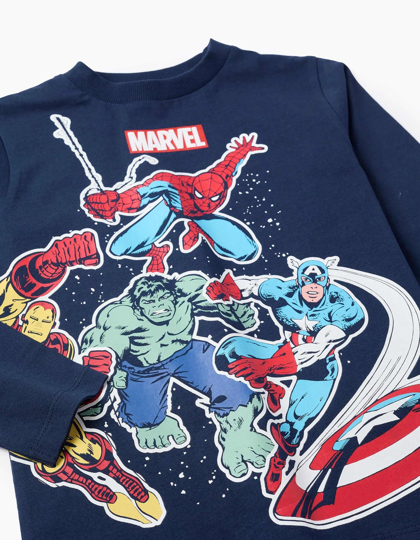 Long Sleeve Cotton T-shirt for Boys 'Avengers', Blue